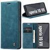 Cracedily Cover per Sony Xperia 10 VII Case, Custodia Cover Pelle Premium Portafoglio con Porta Carte Magnetica Supporto Protezione Flip Case Custodia per Xperia 10 VII, Blu-verde