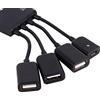 Plyisty Cavo Adattatore Hub Host USB OTG Multifunzionale a 4 Porte per Smartphone Tablet, Collegamento di Tastiera, Mouse, Lettore di Schede