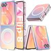 Nshkeji Cover per Samsung Galaxy Z Flip 8 Custodia con Mag-Safe Antiurto con Effetto Iridescente Opaca Retro Rigida PC Protezione Custodia Anti Graffio Cover per Samsung Galaxy Z Flip 8 Case