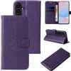 LBH Custodia per cellulare per Samsung Galaxy A57 5G, con farfalle e fiori, funzione leggio, magnetica, protezione completa a 360°, colore viola