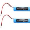 MXJFYY 2 batterie agli ioni di litio da 3,7 V e 3500 mAh con connettore PH2.0 per telecomandi, elettronica fai da te, altoparlanti Bluetooth, giocattoli, illuminazione, torce elettriche