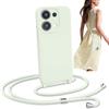 BEENTRYS Cover con Cordino per Xiaomi Redmi Note 13 Pro 5G / POCO X6 5G Custodia,Silicone Liquido Cellulare Girocollo Sottile TPU Antiurto AntiGraffio Protettiva Custodia Regolabile Collana-Bianco