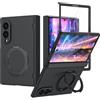 Ysnzaq Custodia Magnetica per Samsung Galaxy Z Fold 8 JR Nero | Thin Opaco Antiurto Full Body Protettiva Case, Kickstand 360° Rotante, Pellicola in Vetro Temperato, Protezione Cerniera