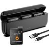 HUAENG Confezione da 3 batterie di ricambio da 2800 mAh, compatibili con fotocamere DJI Osmo Action 6/5 Pro / 4/3 / Osmo 360 con stazione di ricarica a 3 canali tipo C