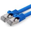 1aTTack.de 0,5m CAT7 Cavo di rete LAN RJ45 10 Gigabit, 1 pezzo - blu | Cavo patch Ethernet, rame, schermatura SFTP PiMF, DSL, switch, modem, router, patch panel, CAT7 CAT6 CAT5