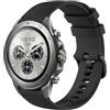 GIOPUEY 22mm Cinturini Compatibile con Mibro Watch GS Explorer/Explorer S, Morbido Silicone Cinturino [Resistente all'Usura] [Traspirante] - Black