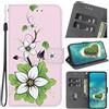 Rnrieyta Miagon Custodia Cover Case per Samsung Galaxy A50/A30S,Carino Modello Pelle Portafoglio Libro Cuoio Flip Case con Porta Carte Magnetica Supporto,Bianco Fiore