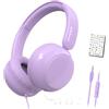 JBUNION Cuffie per Bambini con Filo, Cuffie Antirumore bambini con Cavo, Microfono, Limitazione del Volume, 3.5 mm jack, Adesivi Divertenti,Over-ear Pieghevole Headset per iPad/ Tablet/ Viaggio/ Scuola