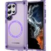LIUKM Cover Magnetica per Samsung Galaxy S24 Ultra, Custodia Compatibile con MagSafe, Protezione Antiurto di Livello Militare, Opaco Traslucido, Anti-impronta Graffi - Viola