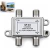 Rqkagf Splitter satellitare a 3 vie, Splitter Satellite Splitter Splitter Sat 3 Uscite con Connettori F Femmina, Splitter Cavo coassiale 5-2400 MHz per TV Radio HDTV UHD 4K DVB-S/S2 DVB-T/T2
