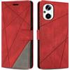 SONWO Cover per Oppo Reno 8 Lite 5G / Reno 7 Lite 5G / Oppo Reno 8Z 5G Custodia, Flip Caso in PU Pelle Case Cover Premium Portafoglio Custodia per Reno 8 Lite 5G / Reno 7 Lite 5G / Reno 8Z 5G, Rosso