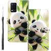 WUACYEAMING Custodia Compatibile con realme Narzo 30 5G,con Slot Carte PU Pelle Portafoglio Libro Case Antiurto Bumper Motivo Magnetica Flip Protettiva Resistente panda