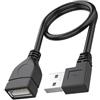 Gissroys Cavo di prolunga USB 2.0 a 90 gradi maschio a femmina cavo corto per stampante tastiera portatile e altro 10 CM