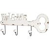 HAKU Appendiabiti Bianco cancellato, Ceramica, MDF, Metallo - Dim. L 50 cm x A 22 cm x P 7 cm, Stile Moderno