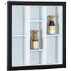 Dmora Libreria a parete con vani contenitori, in laminato bianco e nero, cm 67x13.7x67