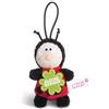 NICI Leaf 44860 - Ciondolo a Forma di Coccinella con Scritta Portafortuna, 8 cm, Colore: Rosso/Nero