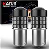 KATUR 1156 BA15S 7506 1073 1095 Lampadina a LED 3014 54 Chipset 650 Lumens per Segnale di Direzione Back Up Reverse Brake Tail Stop Parcheggio RV Lights, Brilliant Red (Pack of 2)