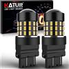 KATUR 3157 3047 3057 3155 3156 Lampadina a LED 3014 54 Chipset 650 Lumens per Segnale di Direzione Back Up Reverse Brake Tail Stop Parking Luci RV, Ambra (Confezione da 2)