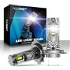 NOVSIGHT Lampadine H7 LED - 24000LM H7 Lampadina per fari, Dimensioni Mini 1:1，6500K bianco 12V Luce con ventola, Plug and Play, IP68 impermeabile, Confezione da 2