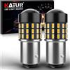 KATUR 1157 BAY15D 1016 1034 7528 Lampadina a LED 3014 54 Chipset 650 Lumens per Segnale di Direzione Back Up Reverse Brake Tail Stop Parking Luci RV, Ambra (Confezione da 2)