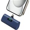 HETP Power Bank 5200mAh, Ultra-piccolo&Ultra-compatto Caricatore Portatile USB C PD Ingressi&Uscite Mini Powrbank Batteria Esterna per iPhone 17/16/15 Android Galaxy Note Huawei iPad Pro/Air-Blu
