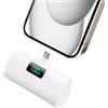 HETP Power Bank 5200mAh, Ultra-piccolo&Ultra-compatto Caricatore Portatile USB C PD Ingressi&Uscite Mini Powrbank Batteria Esterna per iPhone 17/16/15 Android Galaxy Note Huawei iPad Pro/Air-Bianco