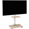 XTRARM Supporto TV da terra con Base in Legno, Carrello Porta TV con Ruote, 32-70/Portata 45 kg,mobili tv soggiorno,Piedistallo TV Orientabile ±25/VESA 600 * 400,con ripiano per Mini Piante Verde