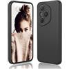 DESSEN Cover per Honor 400 Pro 5G - Liquido Silicone Custodia Antiurto Protezione Case Sottile e Morbida TPU Bumper con Fodera Microfibra Antigraffio, Nero