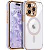 LCHULLE Magnetica Cover per iPhone 14 Pro Max Trasparente,Viola chiaro