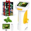 Temodu 1000X Microscopio Bambini, Temodu Microscopio Digitale Bambini da 2.4'', con 8 luci LED Regolabili, può essere utilizzato come regalo di compleanno o di Natale 3 agli (White+Yellow)