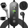 Azyvum Cavo Ricarica Auto Elettrica Tipo 2 Schuko 3,5kW [5m, 6/8/10/13/16A] con LCD Controllo Digitale e Supporto Compatibile con Model Y/3, 500e, e-208 e altri EV/PHEV