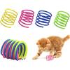 EASYKEENECOM 32 Pezzi Giocattolo a Molla per Gatti, Colore Giocattoli a Molla per Gattino, 4 Colori Spirale Giocattoli Interattivi di Plastica per Gatti, Durevole e Nuovo per Esterni e Interni