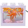 Pssopp Acquario Mini USB LED Fish Tank Lampada - Decorative Desktop Table Light for Office Tea Table Decor (Bianco)