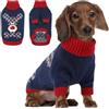 Hjumarayan Maglione Cane Natalizio - Caldo Maglioncino con Renna, foro per guinzaglio, maglioncini per Bichon Frisé, Cavalier King Charles, Dachshund, Barboncino, Blu Navy M