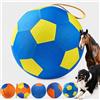 Auriiktch Herding Ball for Dogs, Dog Herding Ball Large for Border Collies, Durable Inflatable Giant Dog Balls with Handles , Durable Inflatable Giant Dogs Balls for Outdoor Exercise (Blue + Yellow XXS)