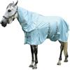 Gallopoff Coperta antimosche per cavallo, con collo e bavaglino rimovibili, traspirante e leggera, protezione UV, rete antistrappo, coperta estiva per cavalli sensibili