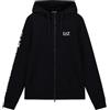 EMPORIO ARMANI FELPA IN COTONE CON CAPPUCCIO E ZIP FRONTALE LOGO SERIES Tempo Libero