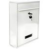 Relaxdays Cassetta Postale, Laccata, Targhetta per Nome, Accessorio Esterno Moderno Monocolore 26,5 x 35 x 8,5 cm,Bianco