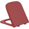 YEAUPE PRO Copriwater Tavoletta WC Quadrata Corta Urea con Maniglia, Rosso