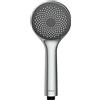 Wenko Soffione doccia risparmio acqua, Ø 9.5 cm - Doccetta universale, soffione doccia con sistema per risparmio idrico, ABS, Cromo/Grigio
