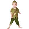 SMIFFYS Costume da Robin Hood per bambini, Verde e marrone, con cappello, maglia e pantaloni