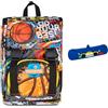 Mitama Zaino Estensibile 4 Zip, DOUBLE BALL, Arancione, Doppio Scomparto + Astuccio Mitamini, Chiusura con Zip, In Silicone, Blu, Bambino, Scuola Elementare