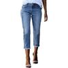 Onsoyours Jeans da Donna Capri Leggings 3/4 Lunghezza Elasticizzati Vita Alta Skinny Pantaloni in Denim Casual Estivi Pants Tagliati con Tasche A Azzurro L