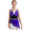 CHICTRY Body Danza Classica per Bambina e Donna Camisole Leotard da Balletto Paillettes Body da Pattinaggio Artistico Abito da Ballo Lirico Contemporaneo
