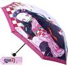 Roffatide Anime Demon Slayer Kamado Nezuko 39 in Ombrello da viaggio Ombrello antivento impermeabile con protezione anti-UV Piccolo ombrello pieghevole compatto e leggero