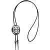 UBBVPKY Collana In Corda Di Pelle Da Cowboy Da Uomo Ciondolo Vintage Hip-Hop Regolabile Bolo Tie Per Uomo E Donna Cravatta Unisex Da Cowboy Cravatta Da Rodeo Tema West Accessori Da Cowboy Nero Taglia Unica