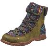 Generic Stivali da donna in stile gotico, piatti, invernali, vintage, antiscivolo, con lacci, a gambo corto, da neve, comodi, per attività all'aperto, trekking, escursionismo, verde militare, 38 EU