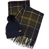 Barbour Set sciarpa e cappello donna 2MLGS0054 BLU/VERDE