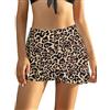 SHEKINI Costume da Bagno Irregolare a Vita Alta, Nero, Gonna Corta, Taglie Grandi, con Volant, Leopardo, M
