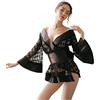 SINMIUANIME Vestito kimono giapponese da donna, sexy, per cosplay, 7966 nero, One Size